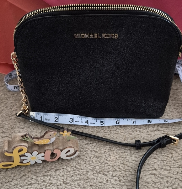 LIKE NEW!!! Michael Kors Black Crossbody with Gold Hardware - Picture 8 of 9